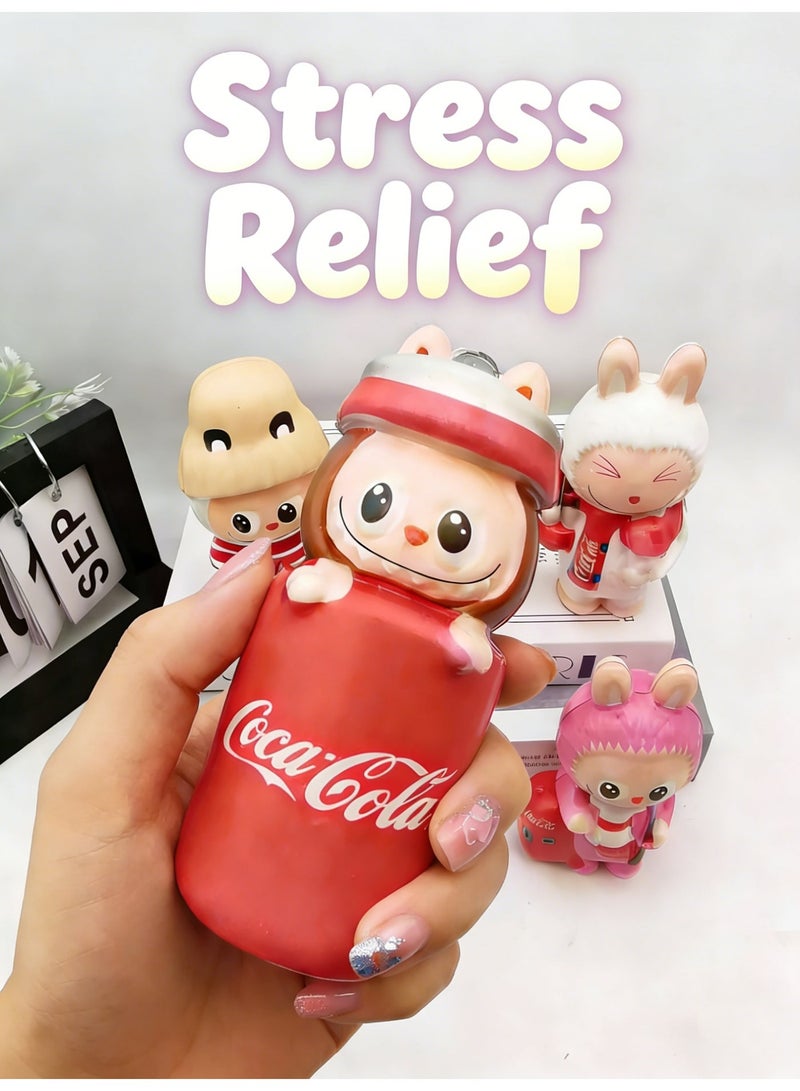 LABUBU B patten Squishy Toys, Novelty Decompress Toys, Squeeze Stress Ball Pinch Cute Sensory Toys for Relieving Fidget Rising Character Shaped Novelty Things Birthdays Cosplay Party Opp Packaging Gift Decorations - Image 3